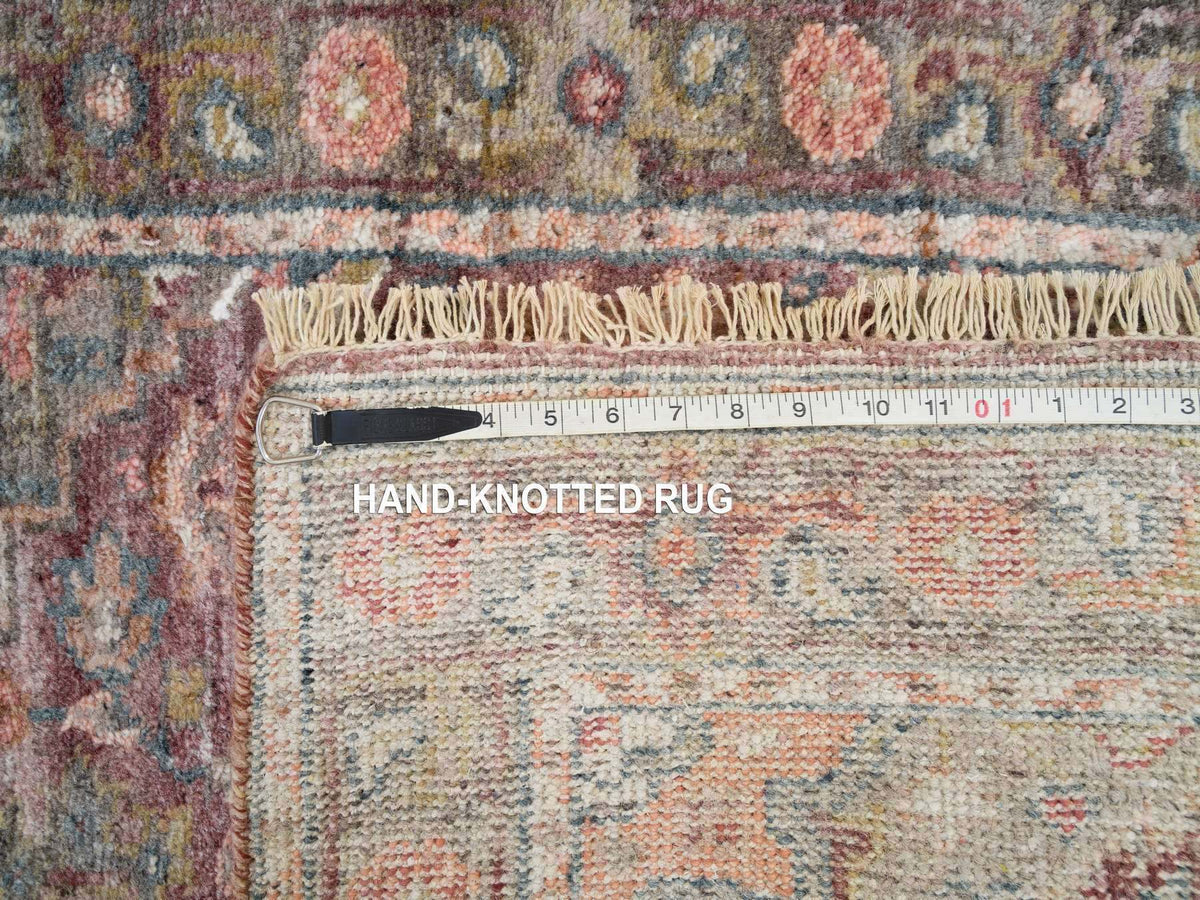 Heriz Tribal & Geometric hand-knotted wool runner in Red & Gray, 2'8" x 21'10" — SKU O065822 (view 8)