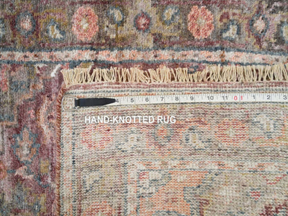 Heriz Tribal & Geometric hand-knotted wool runner in Red & Gray, 2'8" x 21'10" — SKU O065822 (view 8)