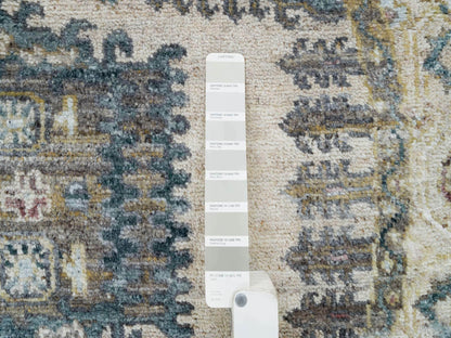 Tribal & Geometric hand-knotted wool rug in Ivory & Old Lace Ivory, 4'11" x 4'11" — SKU O065825 (view 4)