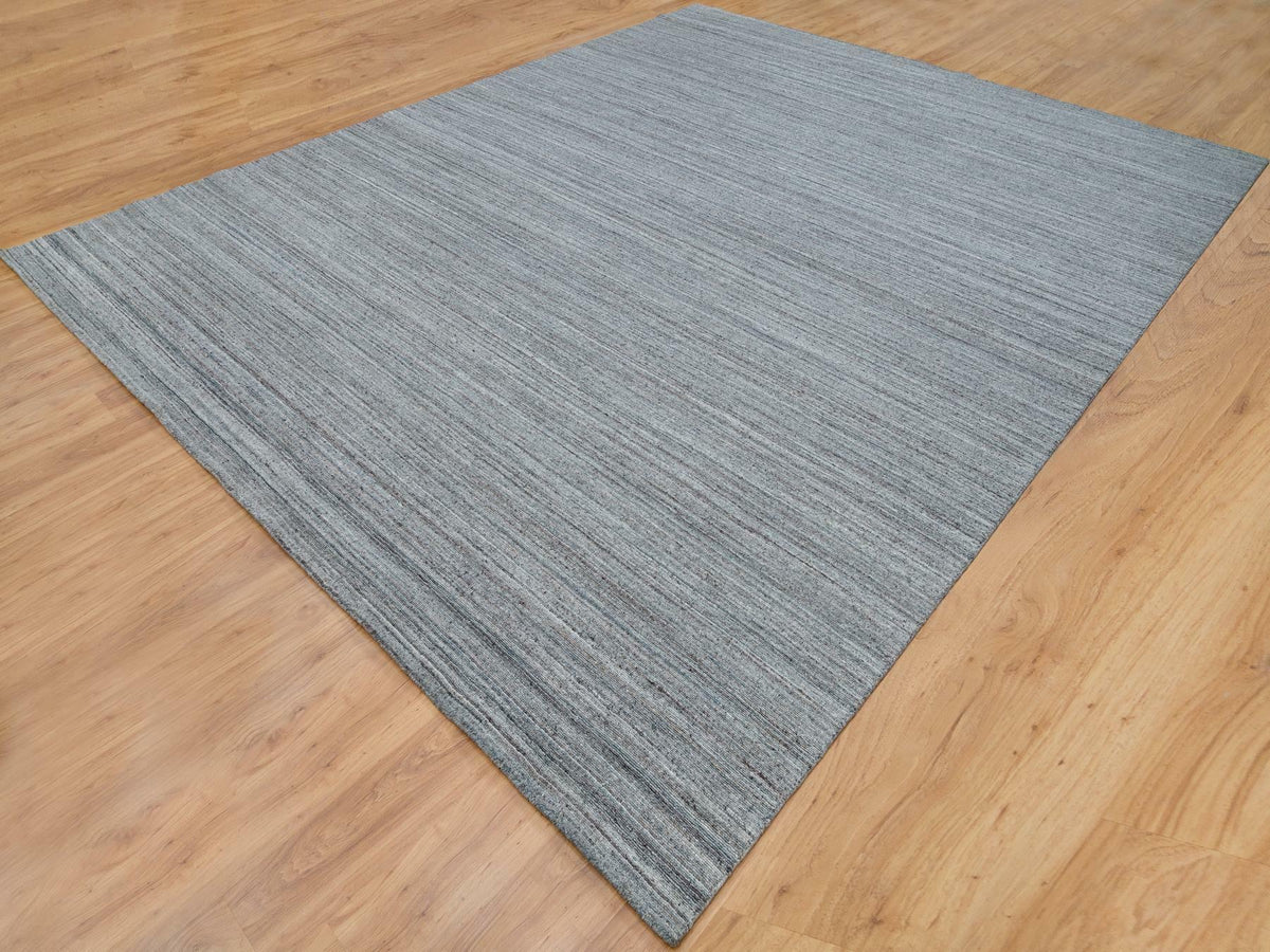 Modern / Contemporary hand-knotted wool rug in Gray, 12' x 14'11" — SKU O065836 (view 3)
