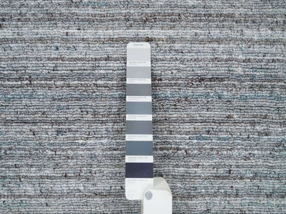 Modern / Contemporary hand-knotted wool rug in Gray, 12' x 14'11" — SKU O065836 (view 7)