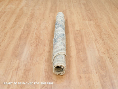 Tribal & Geometric hand-knotted wool rug in Ivory & Eggshell Ivory, 5'10" x 5'10" — SKU O065837 (view 6)