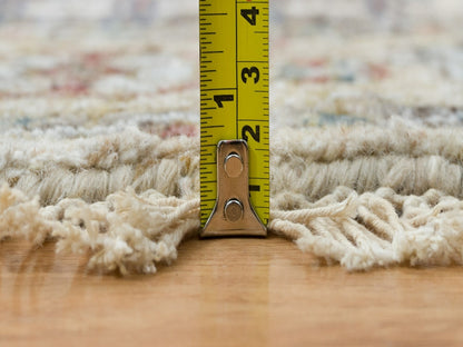Ivory 5'10" x 5'10" Tribal Hand knotted Wool Rug - Sku: O065837