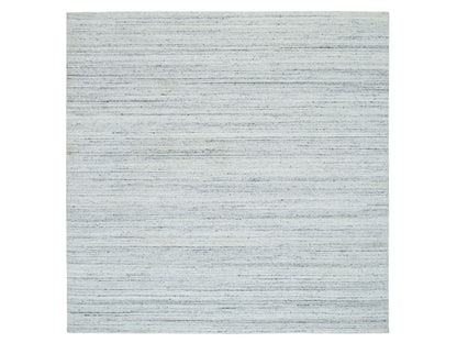 Grey 7'11" x 7'11" Modern / Contemporary Handloom Wool Rug - Sku: O065838