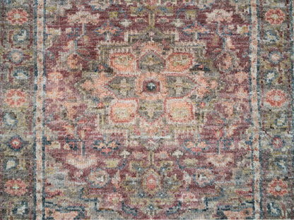 Heriz Tribal & Geometric hand-knotted wool runner in Red & Gainsboro, 2'6" x 11'9" — SKU O065849 (view 5)