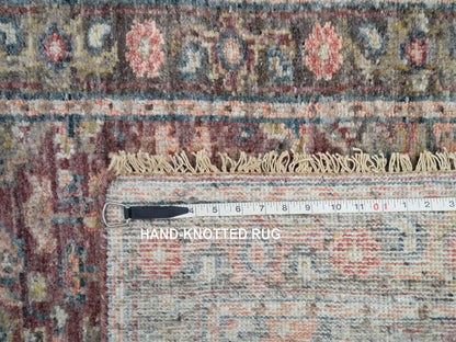 Heriz Tribal & Geometric hand-knotted wool runner in Red & Gainsboro, 2'6" x 11'9" — SKU O065849 (view 8)
