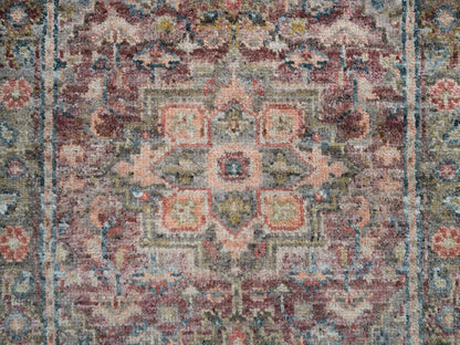 Heriz Tribal & Geometric hand-knotted wool runner in Red & Owl Gray, 2'7" x 7'10" — SKU O065850 (view 5)