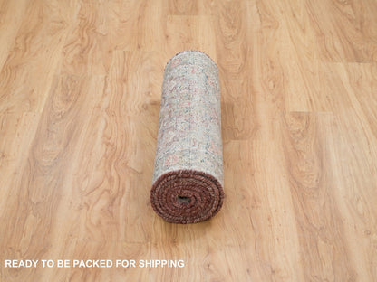 Heriz Tribal & Geometric hand-knotted wool runner in Red & Owl Gray, 2'7" x 7'10" — SKU O065850 (view 6)