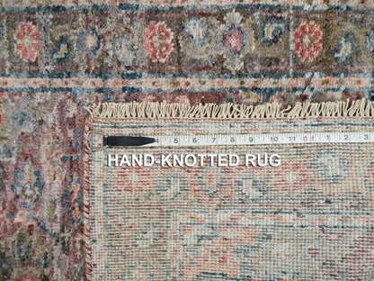 Heriz Tribal & Geometric hand-knotted wool runner in Red & Owl Gray, 2'7" x 7'10" — SKU O065850 (view 8)