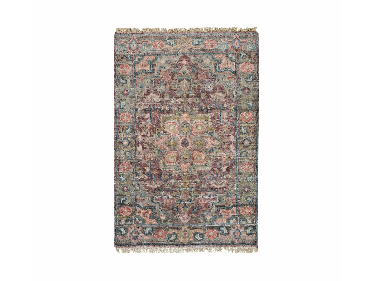Heriz Tribal & Geometric hand-knotted wool rug in Red & Gray, 2' x 3' — SKU O065851