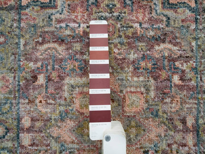 Heriz Tribal & Geometric hand-knotted wool rug in Red & Gray, 2' x 3' — SKU O065851 (view 4)