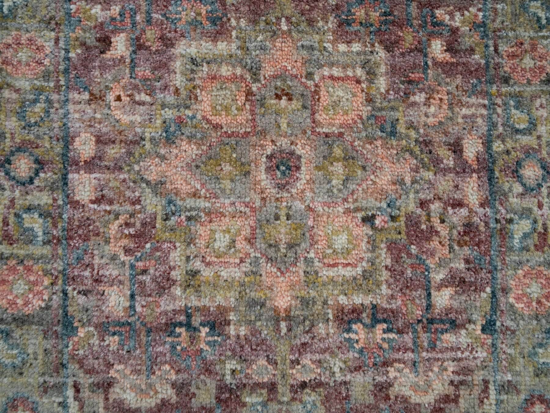 Heriz Tribal & Geometric hand-knotted wool rug in Red & Gray, 1'11" x 3'1" — SKU O065853 (view 5)