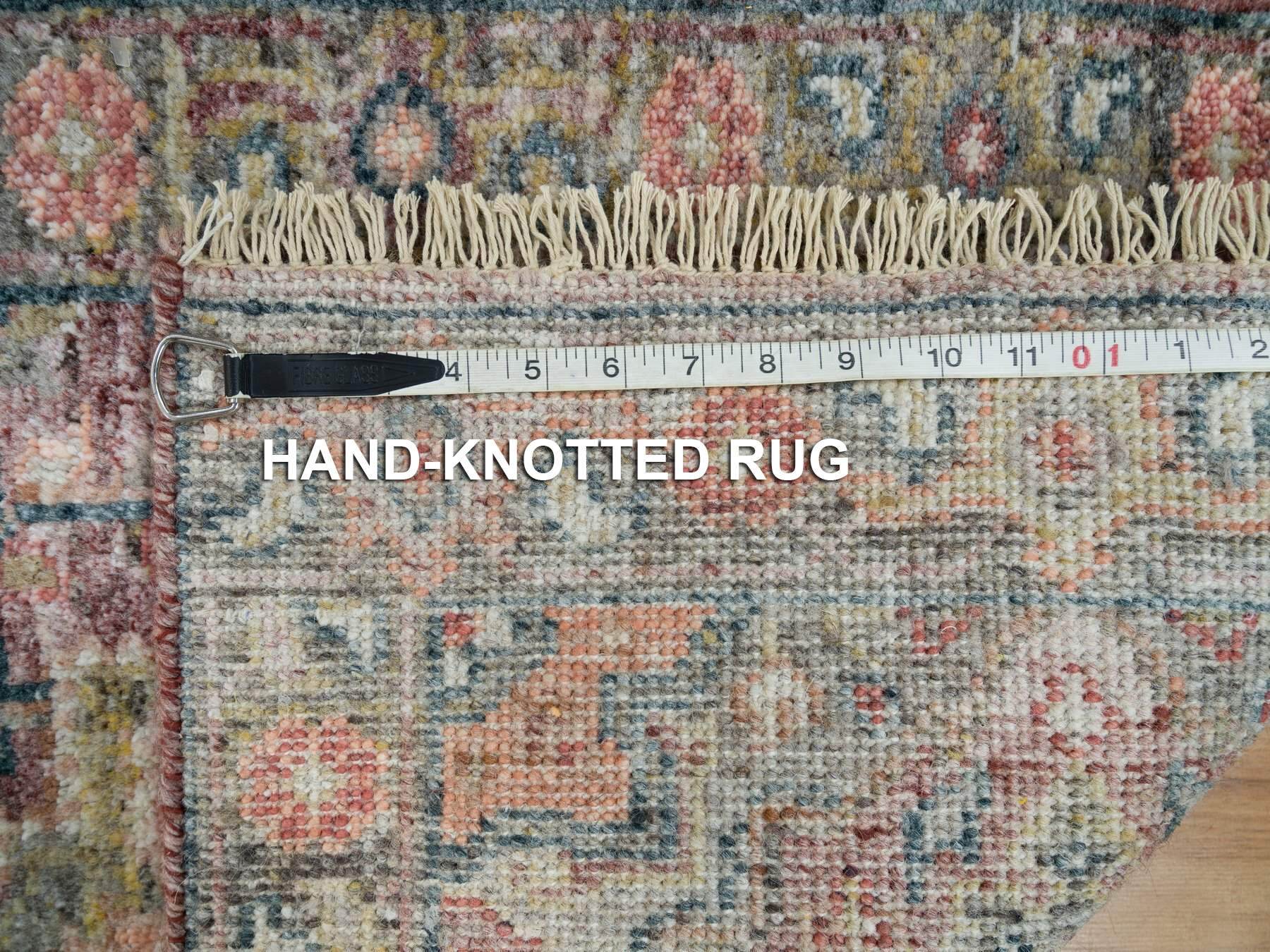 Heriz Tribal & Geometric hand-knotted wool rug in Red & Gray, 1'11" x 3'1" — SKU O065853 (view 8)