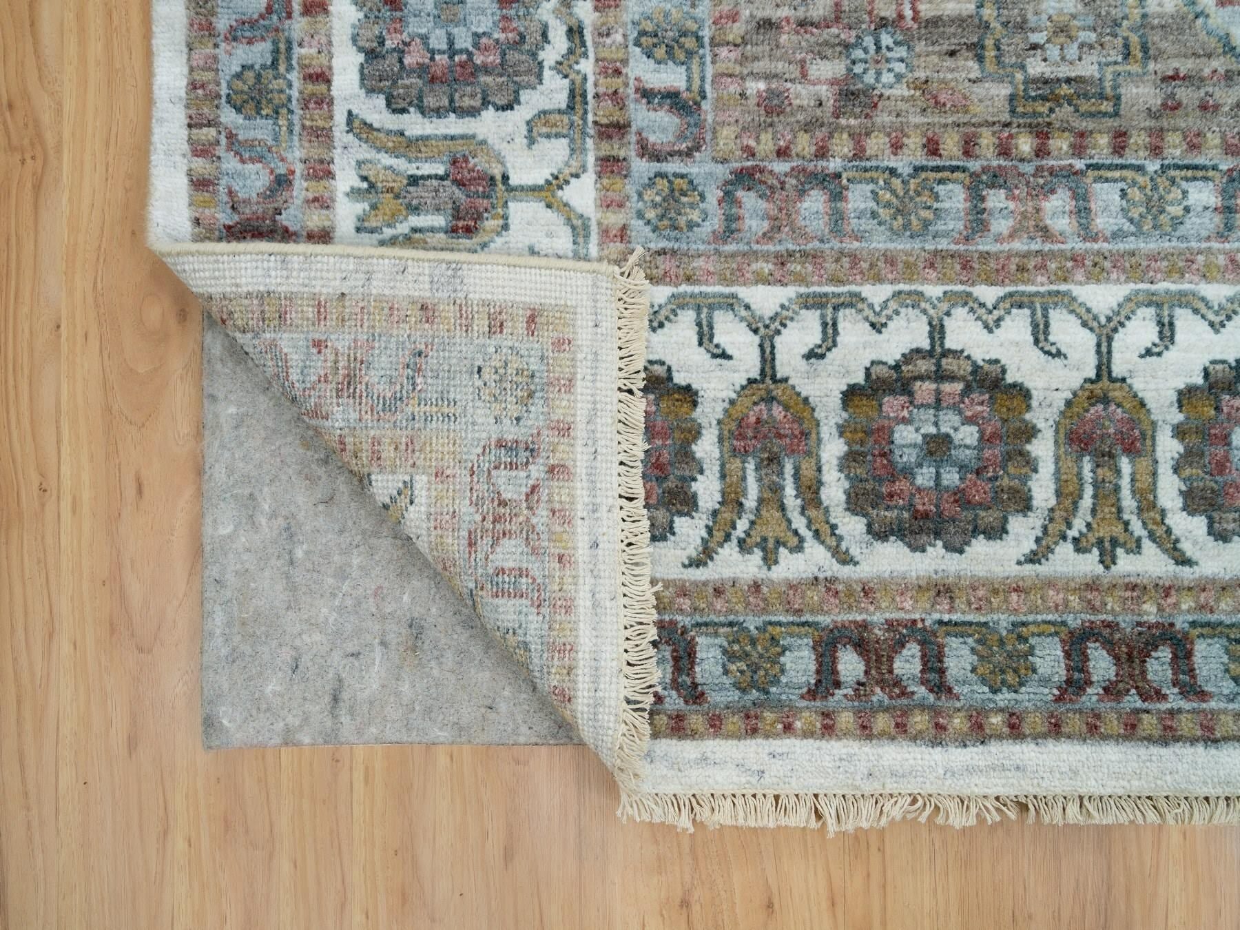 Shiraz Tribal & Geometric hand-knotted wool rug in Ivory, 8'10" x 11'10" — SKU O065856 (view 4)