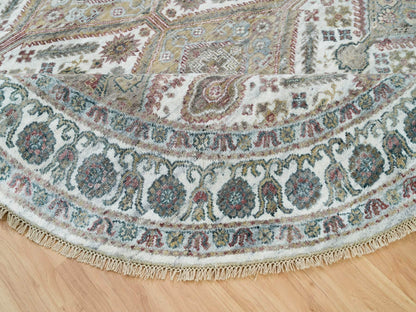 Shiraz Tribal & Geometric hand-knotted wool rug in Ivory, 7'11" x 7'11" — SKU O065859 (view 6)