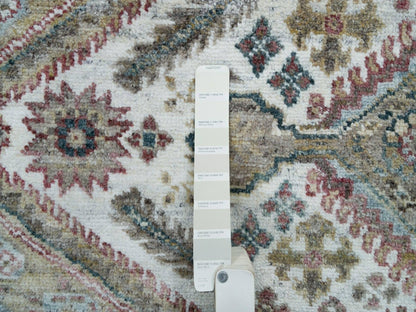 Shiraz Tribal & Geometric hand-knotted wool rug in Ivory, 7'11" x 7'11" — SKU O065859 (view 7)