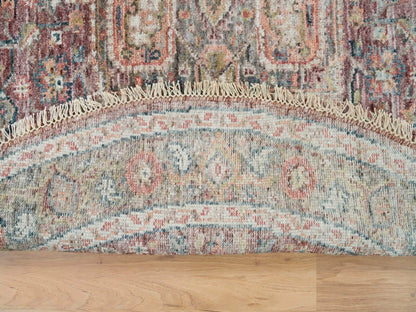 Heriz Tribal & Geometric hand-knotted wool rug in Red & Gray, 5'11" x 5'11" — SKU O065860 (view 3)