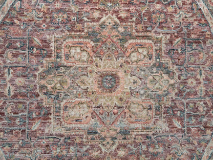Heriz Tribal & Geometric hand-knotted wool rug in Red & Gray, 5'11" x 5'11" — SKU O065860 (view 5)