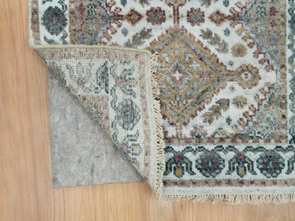 Ivory 2'6" x 14'1" Tribal Hand knotted Wool Rug - Sku: O065865