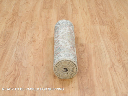 Shiraz Tribal & Geometric hand-knotted wool runner in Ivory & Anti-Flash White, 2'6" x 9'9" — SKU O065867 (view 6)