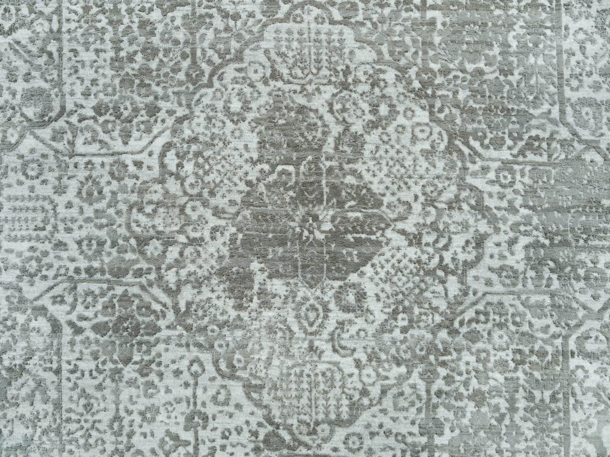 Transitional hand-knotted wool/silk rug in Gray, 8' x 10'2" — SKU O065872 (view 8)