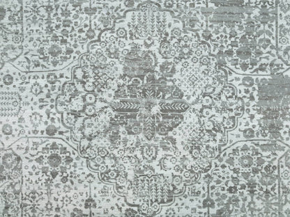 Transitional hand-knotted wool/silk rug in Gray, 12'1" x 17'10" — SKU O065875 (view 8)