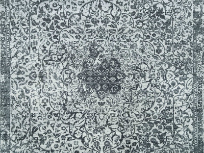 Transitional hand-knotted wool/silk rug in Gray, 9' x 12'2" — SKU O065876 (view 8)