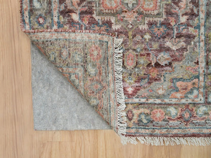 Heriz Tribal & Geometric hand-knotted wool runner in Red & Gray, 2'6" x 15'8" — SKU O065883 (view 3)