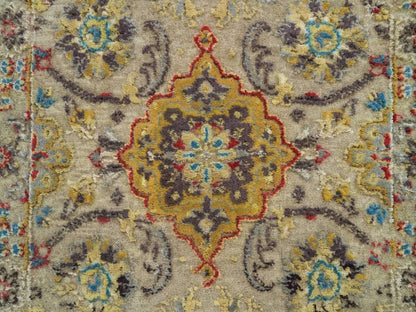 Beige 2'0" x 3'0" Transitional Hand knotted Wool/Silk Rug - Sku: O065885