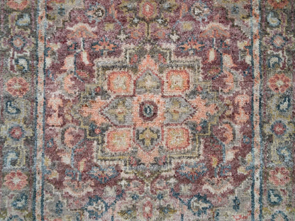 Heriz Tribal & Geometric hand-knotted wool runner in Red & Gray, 2'8" x 23'10" — SKU O065889 (view 5)