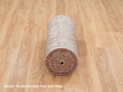 Heriz Tribal & Geometric hand-knotted wool runner in Red & Gray, 2'8" x 23'10" — SKU O065889 (view 6)