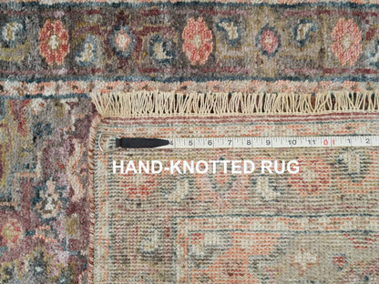 Heriz Tribal & Geometric hand-knotted wool runner in Red & Gray, 2'8" x 23'10" — SKU O065889 (view 8)