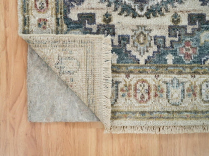 Ivory 2'6" x 11'8" Tribal Hand knotted Wool Rug - Sku: O065893