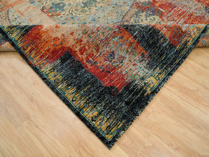 Transitional hand-knotted wool rug in Orange, 9'2" x 12' — SKU O065896 (view 6)
