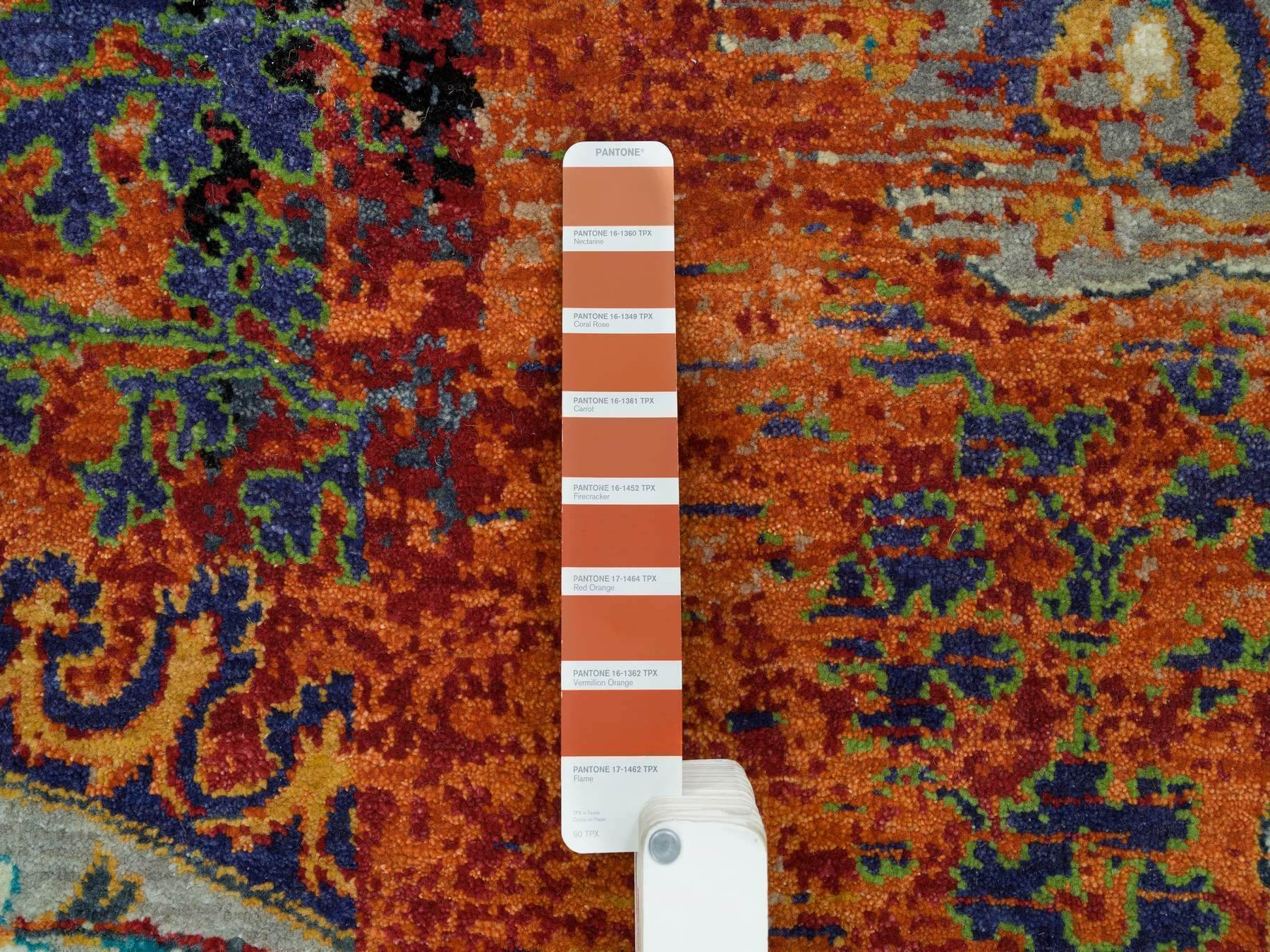 Transitional hand-knotted wool rug in Orange, 9'2" x 12' — SKU O065896 (view 7)