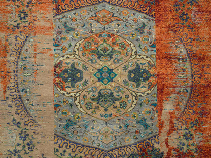 Transitional hand-knotted wool rug in Orange, 9'2" x 12' — SKU O065896 (view 8)