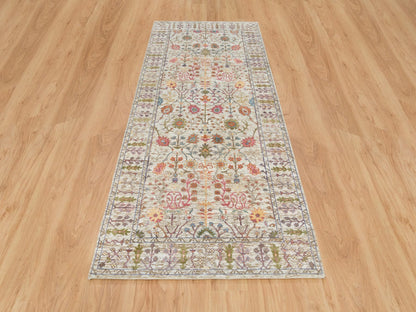 Brown 4'3" x 10'0" Wool / Silk Hand knotted Wool/Silk Rug - Sku: O065912