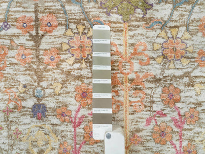 Brown 4'3" x 10'0" Wool / Silk Hand knotted Wool/Silk Rug - Sku: O065912