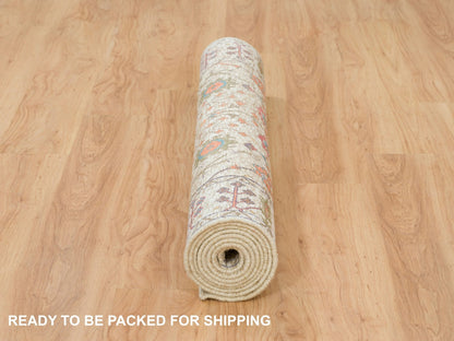 Brown 4'3" x 10'0" Wool / Silk Hand knotted Wool/Silk Rug - Sku: O065912