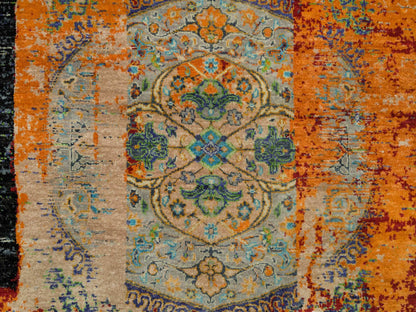 Transitional hand-knotted wool rug in Orange, 4'1" x 6' — SKU O065914 (view 5)