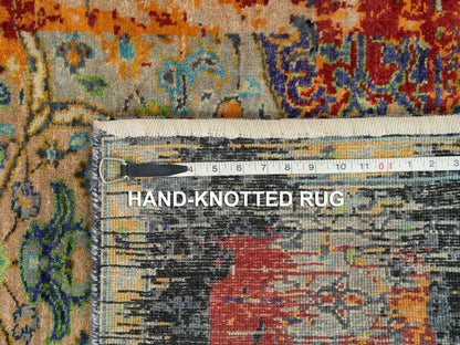 Transitional hand-knotted wool rug in Orange, 4'1" x 6' — SKU O065914 (view 8)