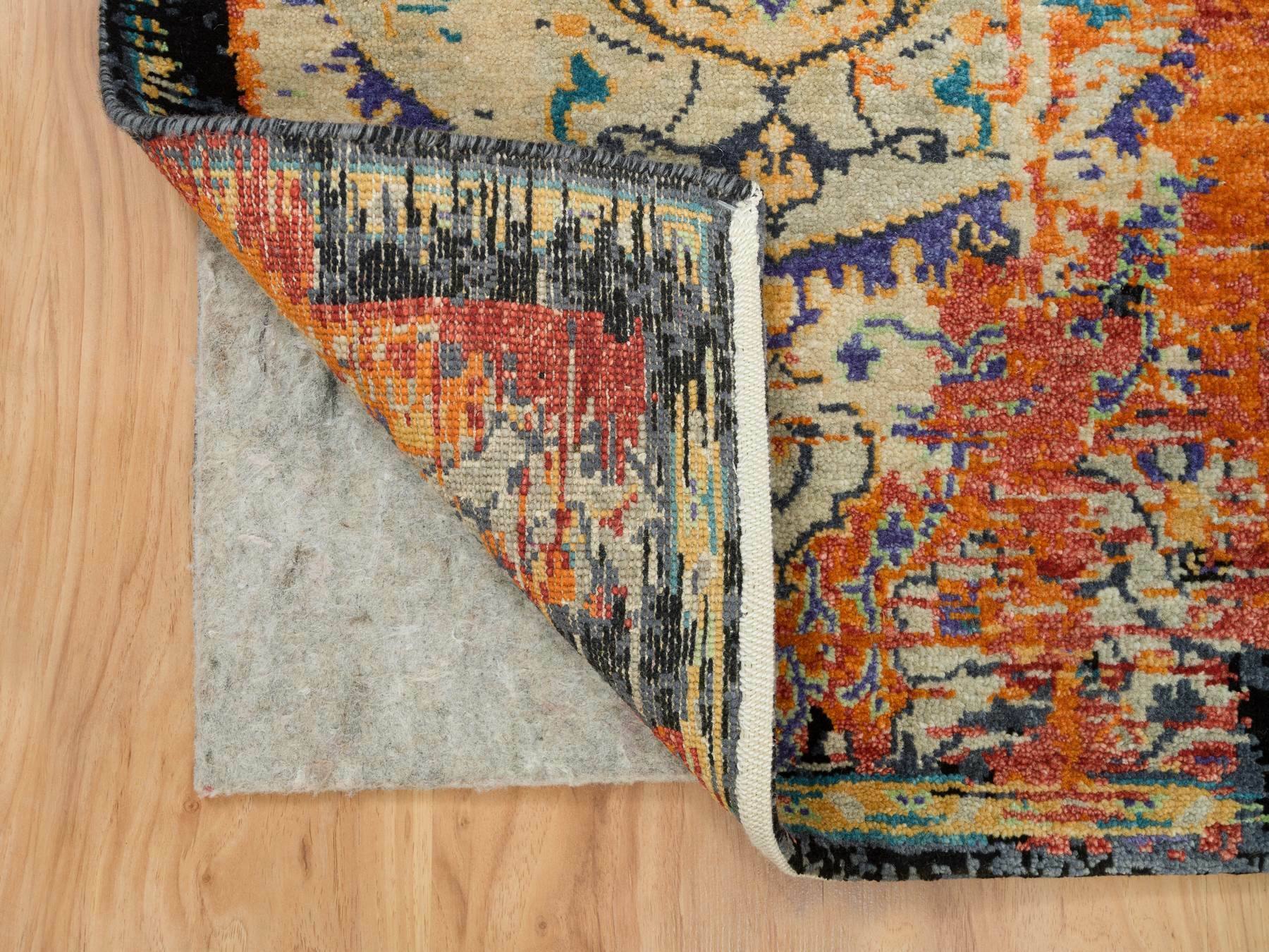 Transitional hand-knotted wool rug in Orange, 2'2" x 3'1" — SKU O065918 (view 3)