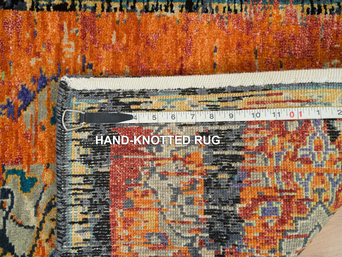 Transitional hand-knotted wool rug in Orange, 2'2" x 3'1" — SKU O065918 (view 8)