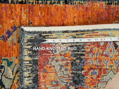 Transitional hand-knotted wool rug in Orange, 2'2" x 3'1" — SKU O065918 (view 8)