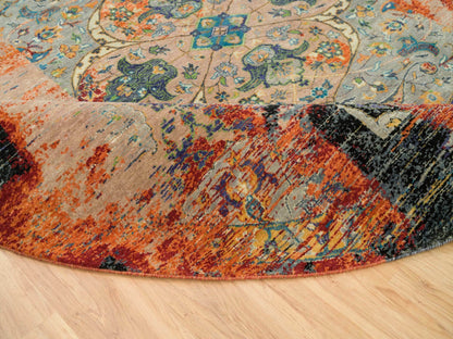 Transitional hand-knotted wool rug in Orange, 10' x 10' — SKU O065924 (view 6)