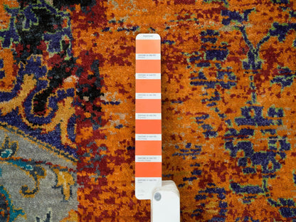 Transitional hand-knotted wool rug in Orange, 10' x 10' — SKU O065924 (view 7)