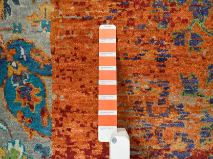 Transitional hand-knotted wool rug in Orange, 14' x 14' — SKU O065925 (view 7)