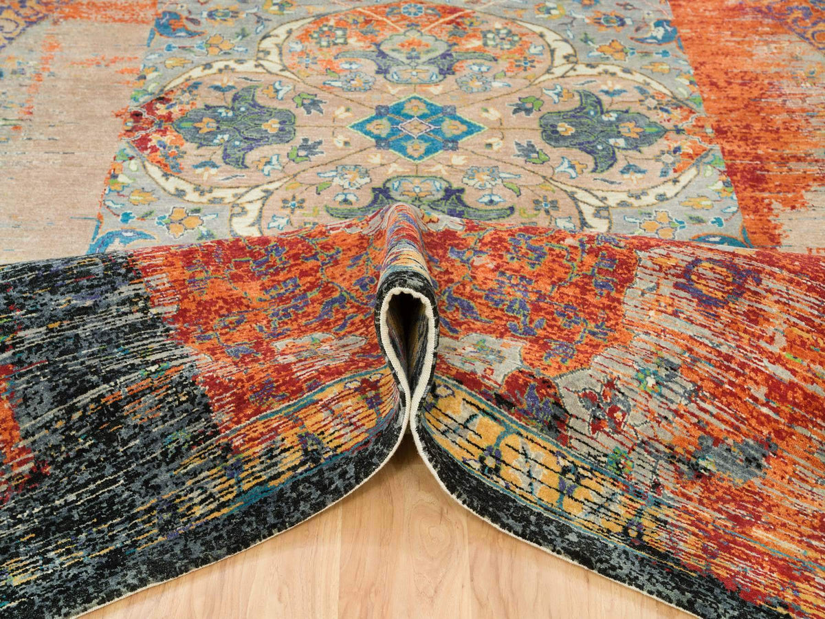 Transitional hand-knotted wool rug in Orange, 12'1" x 12'1" — SKU O065926 (view 5)