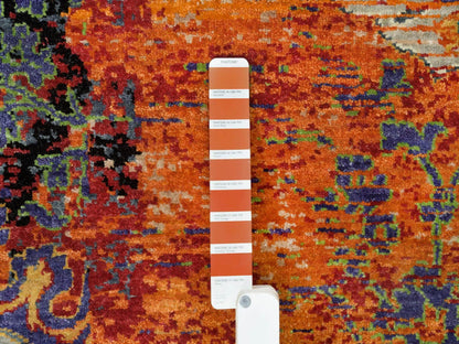 Transitional hand-knotted wool rug in Orange, 12'1" x 12'1" — SKU O065926 (view 7)