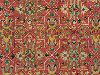 Oushak Oushak hand-knotted wool rug in Red & Artichoke Green, 14' x 14' — SKU O065928 (view 8)